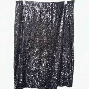 Cable & Gauge Black Sequin Pencil Skirt Cocktail